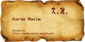 Karda Maxim névjegykártya